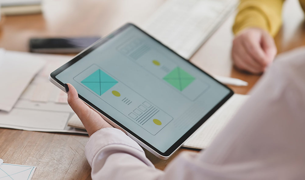 App mockup on a tablet