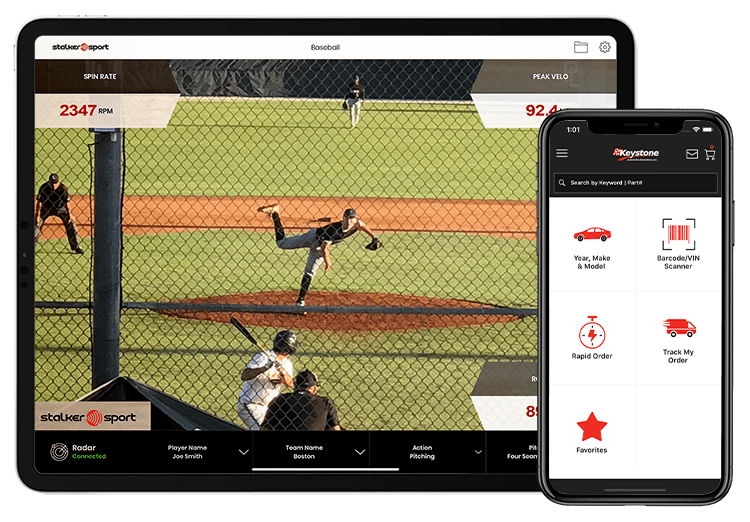 iPad and iPhone X Stalker Sports Radar and eKeystone Apps